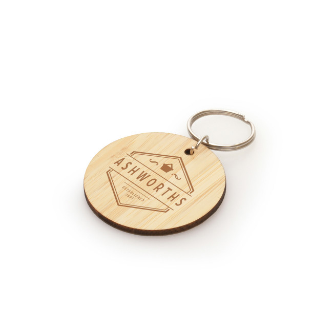 Custom Printed Round Wooden Keyring