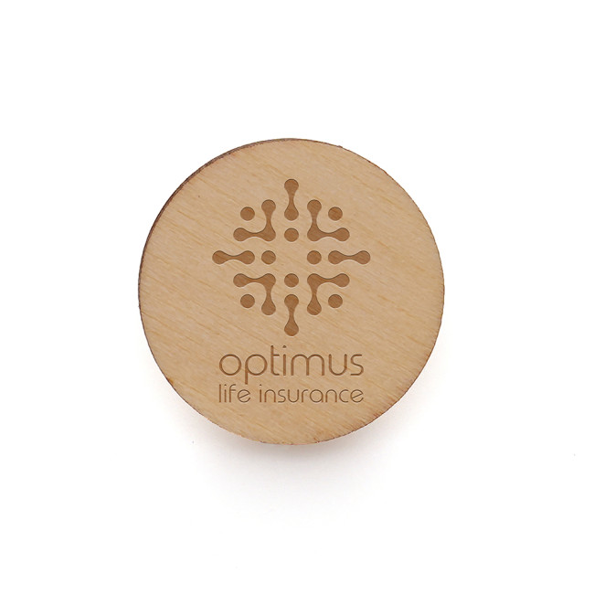 Custom Printed Small Round Wooden Badge