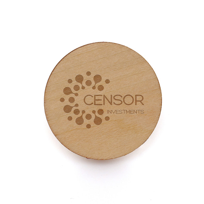 Custom Printed Medium Round Wooden Badge