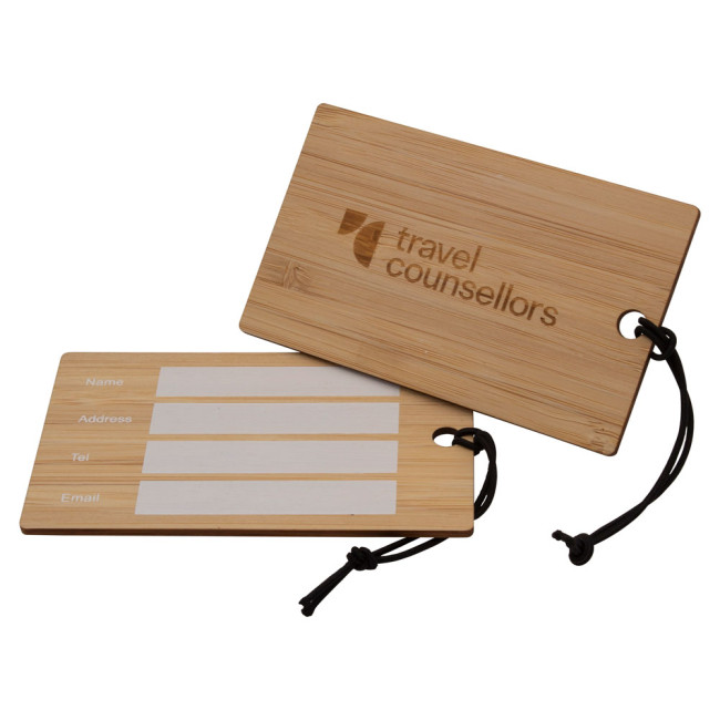 Custom Printed Bamboo Luggage Tag