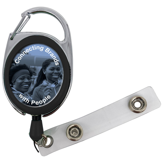 Custom Printed Carabiner Pull Reel with Decal - Image 2