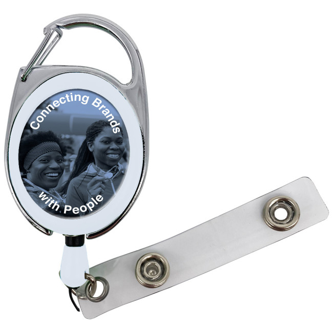 Custom Printed Carabiner Pull Reel with Decal - Image 1