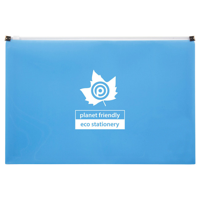 Custom Printed Eco-Eco A4+ 50% Recycled Expanding Zip File - Image 1