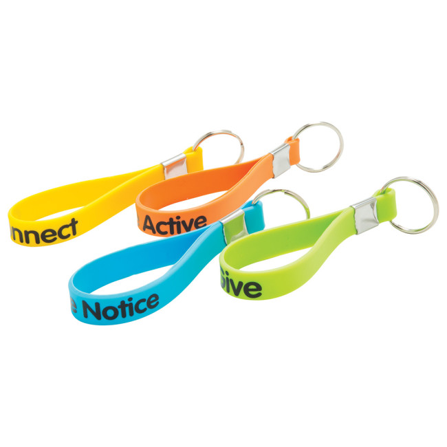 Custom Printed Printed Silicone Loop Keyring - Image 1