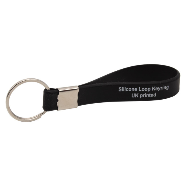 Custom Printed Printed Silicone Loop Keyring - Image 1