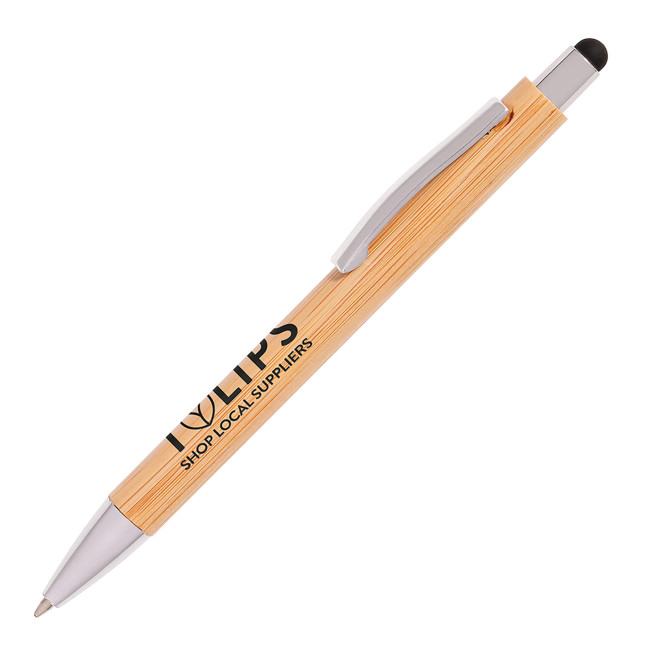 Branded Travis Bamboo Stylus Ball Pen