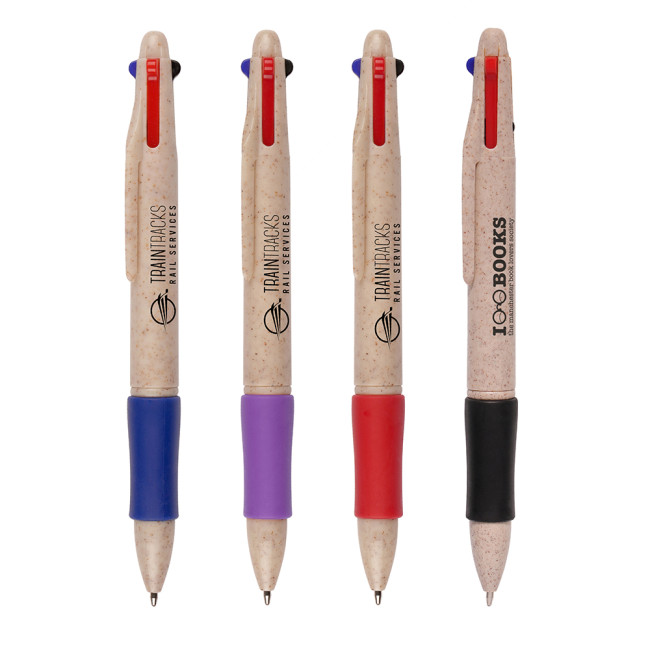 Custom Printed Wheat Quad 4 Colour Ball Pen - Image 1