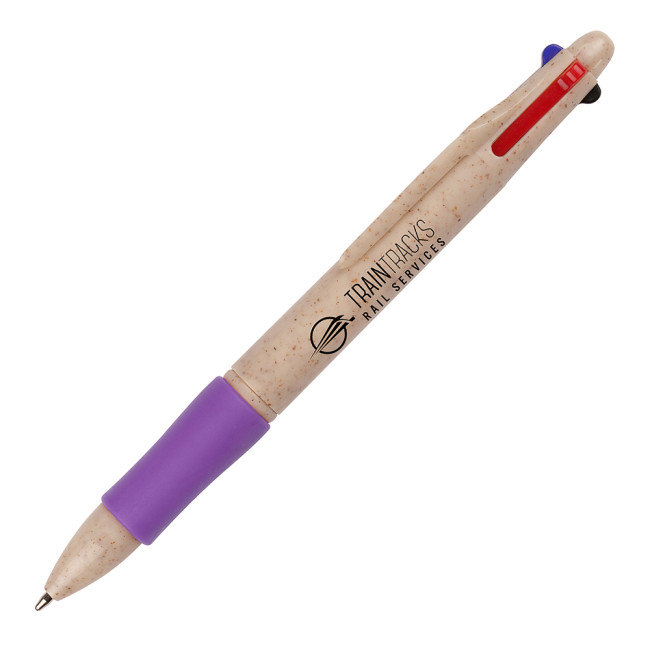 Custom Printed Wheat Quad 4 Colour Ball Pen - Image 4