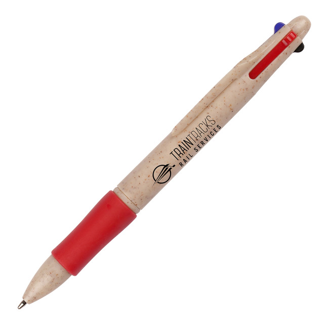 Custom Printed Wheat Quad 4 Colour Ball Pen - Image 5