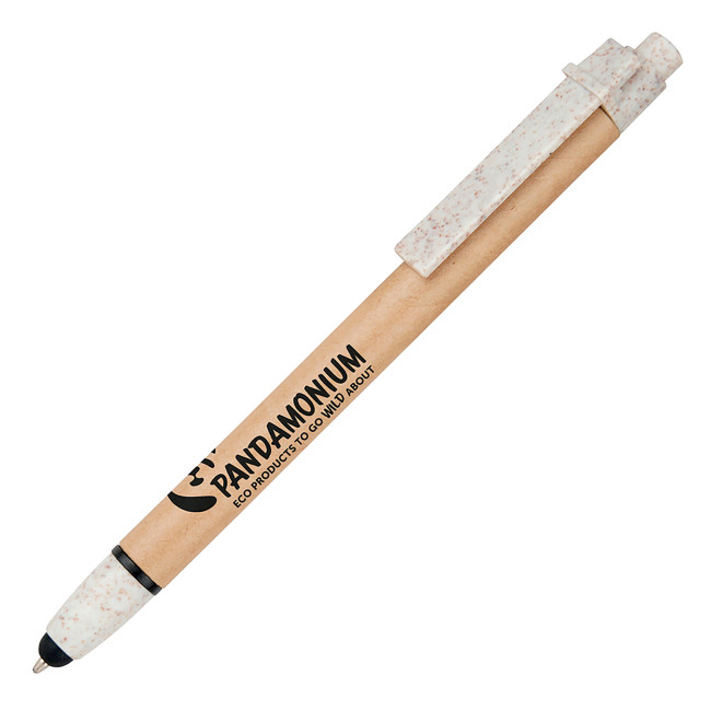 Custom Printed Jura Card Stylus Ball Pen with Wheat Trim