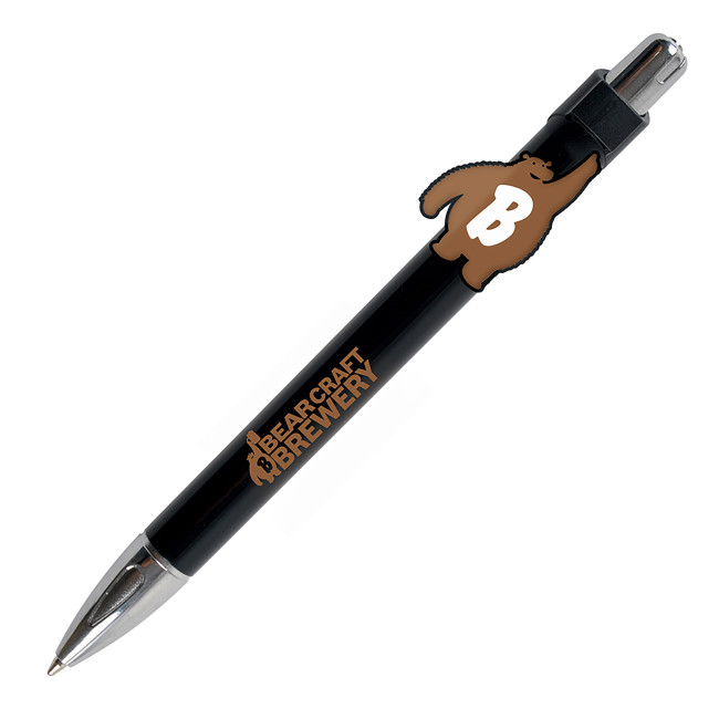 Custom Printed Custom Clip Ball Pen (Black)