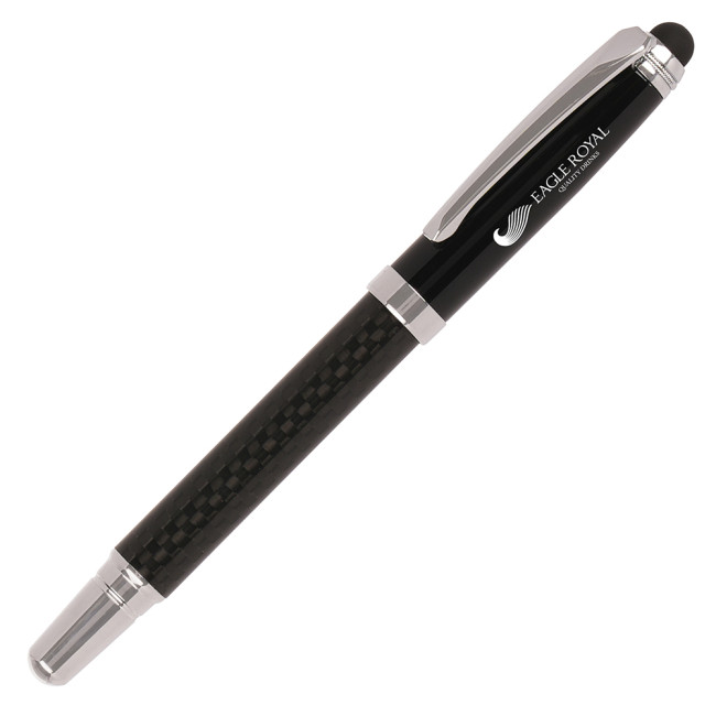 Custom Printed Carbon Fibre Capped Roller Ball Pen