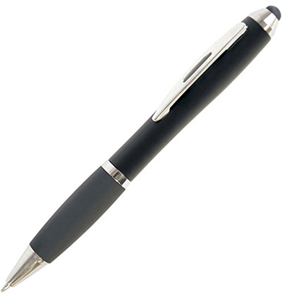 Custom Printed Shanghai Soft Stylus All Black Ball Pen