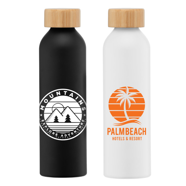 Custom Printed Eden Aluminium Water Bottle With Bamboo Lid 590ml