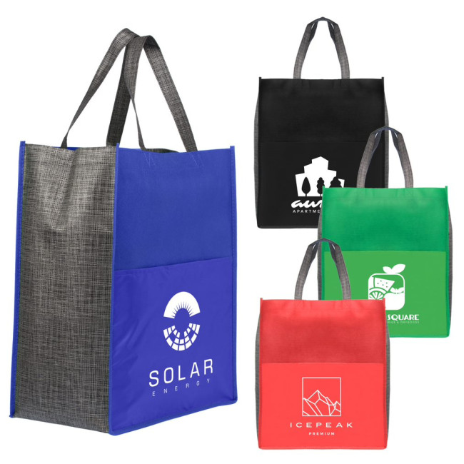 Custom Printed Rome Non-Woven Tote Bag with 210D Pocket