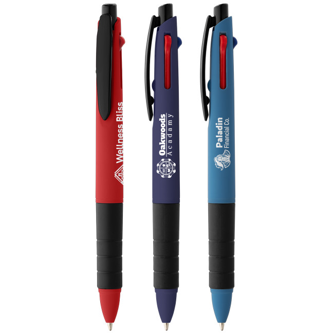 Custom Printed Bright Soft Touch 3-Ink Pen