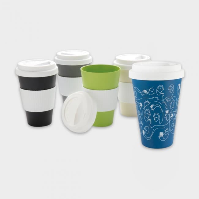 Custom Printed Green & Good Bamboo Fibre Travel Mug 430ml - Image 1