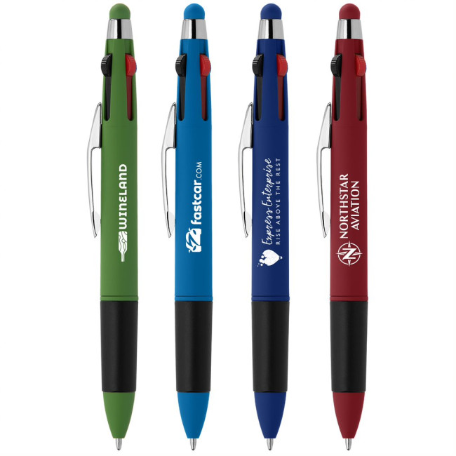 Custom Printed Quattro Softy Multi Ink Stylus Pen