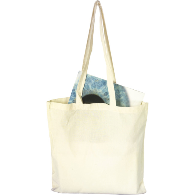 Custom Printed Natural Cotton Bag With Long Handles