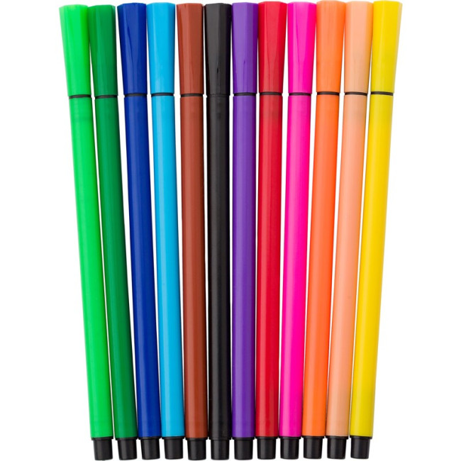 Custom Printed 12 Water-Based Felt Tip Pens - Image 1