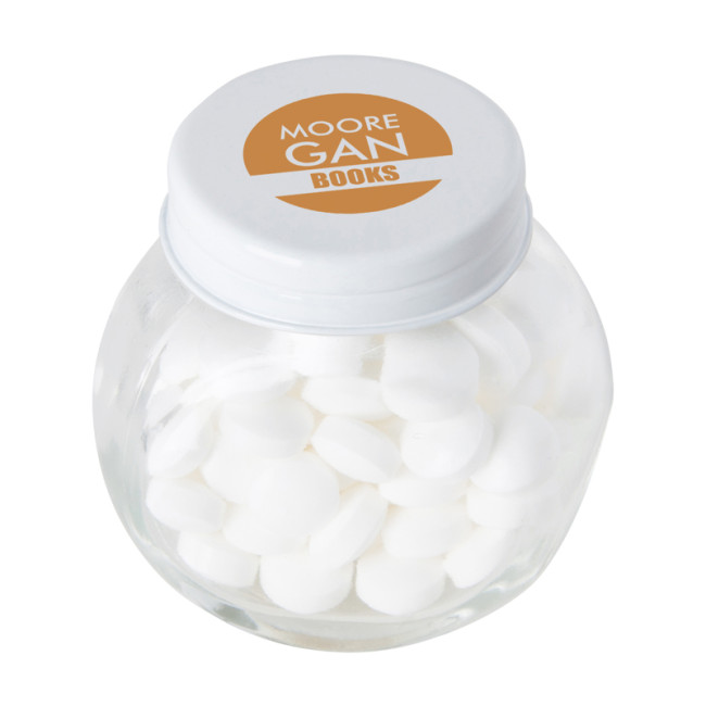 Custom Printed Small Glass Jar With Mints With Dextrose Mints - Image 6