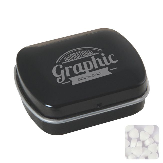 Custom Printed Small Flat Hinged Tin With Sugar Free Mints - Image 5