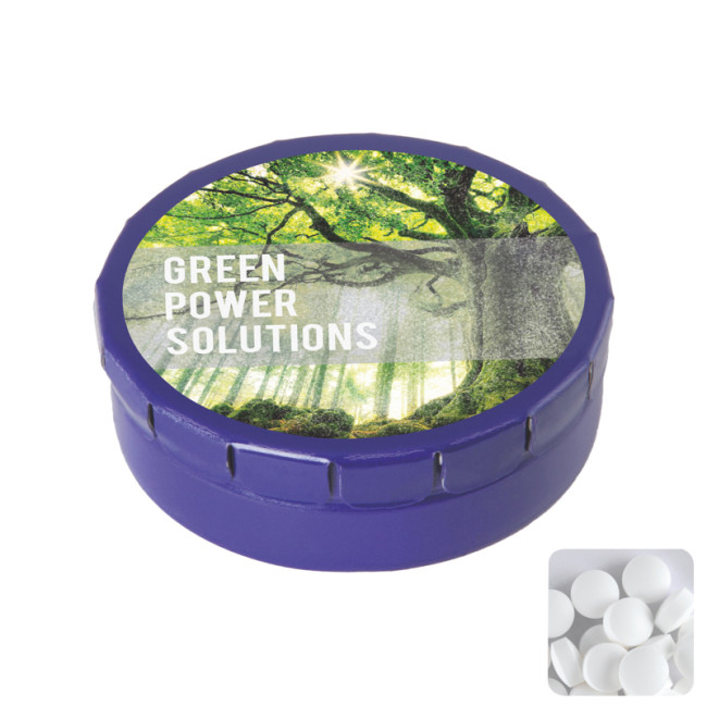 Custom Printed Round Click Tin With Dextrose Mints - Image 4