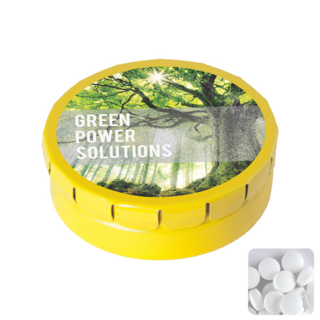 Custom Printed Round Click Tin With Dextrose Mints - Image 3