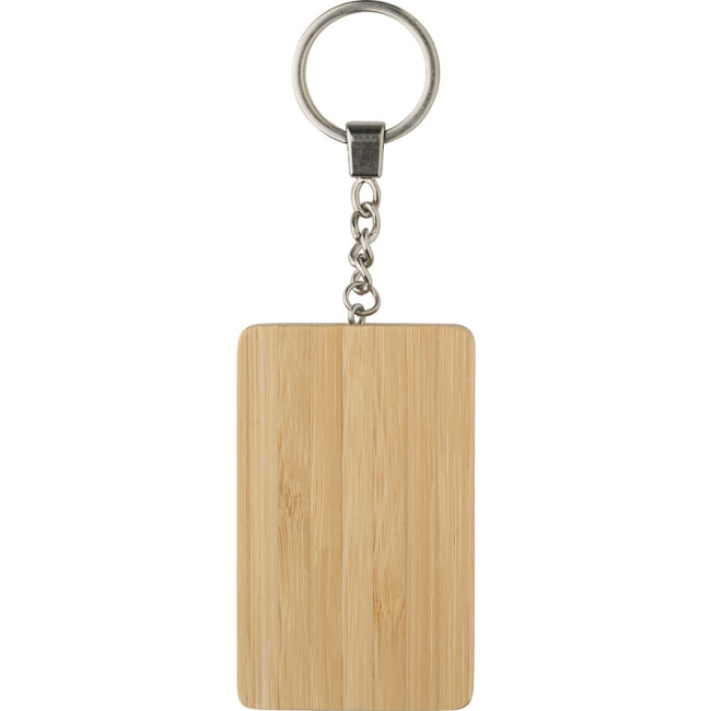 Branded Bamboo Keychain With Charging Cables - Image 2