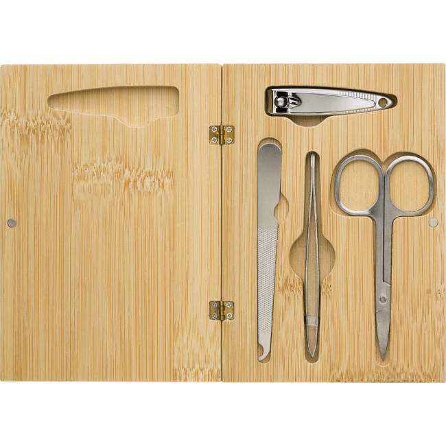 Branded Bamboo Manicure Set - Image 1