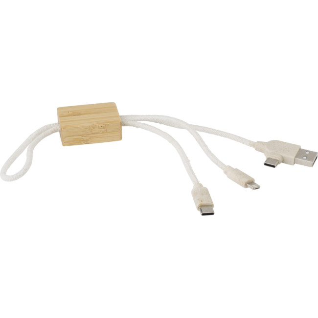 Branded Bamboo USB Charger - Image 1