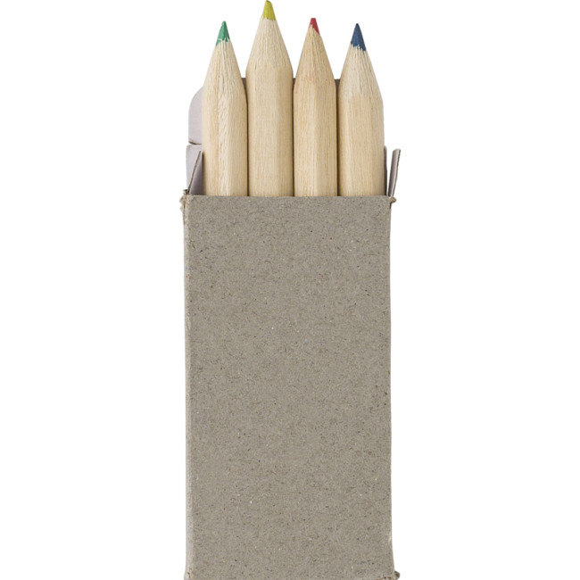 Custom Printed Coloured Mini Pencil Set 4Pc - Image 2