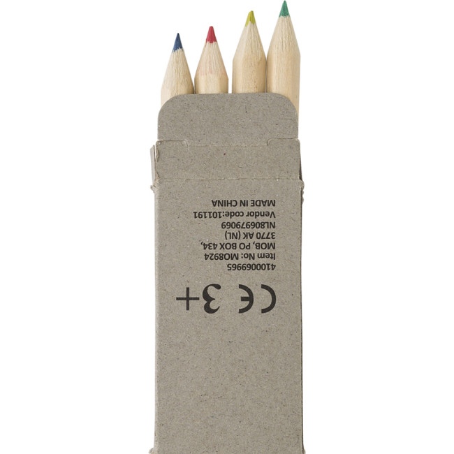 Custom Printed Coloured Mini Pencil Set 4Pc - Image 3