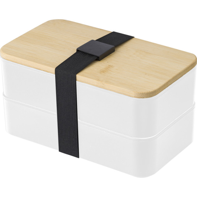 Branded Double Lunch Box With Bamboo Lid - Image 4