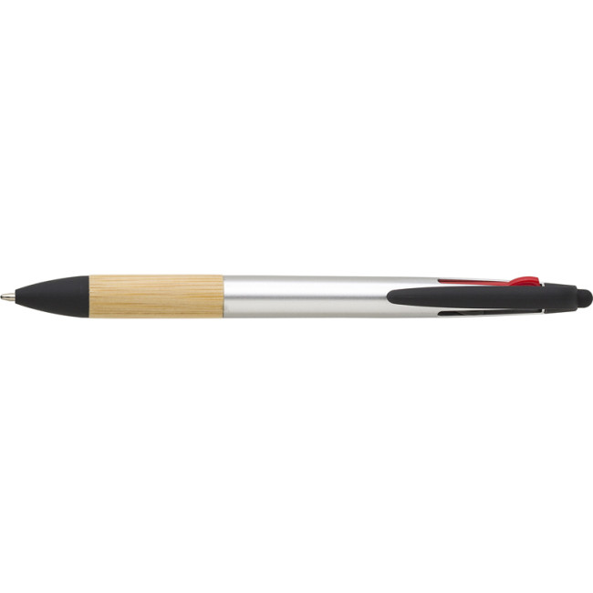 Branded Bamboo Ballpen (3 Colour And Stylus) - Image 1