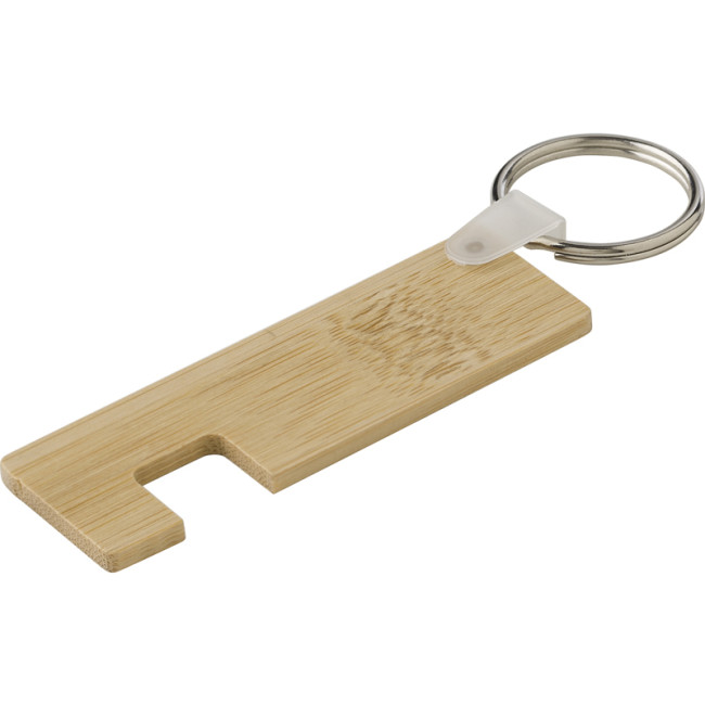 Branded Bamboo Key And Phone Holder - Image 1