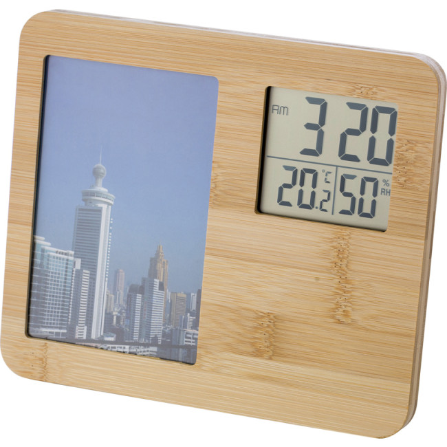 Branded Bamboo Weather Station - Image 1