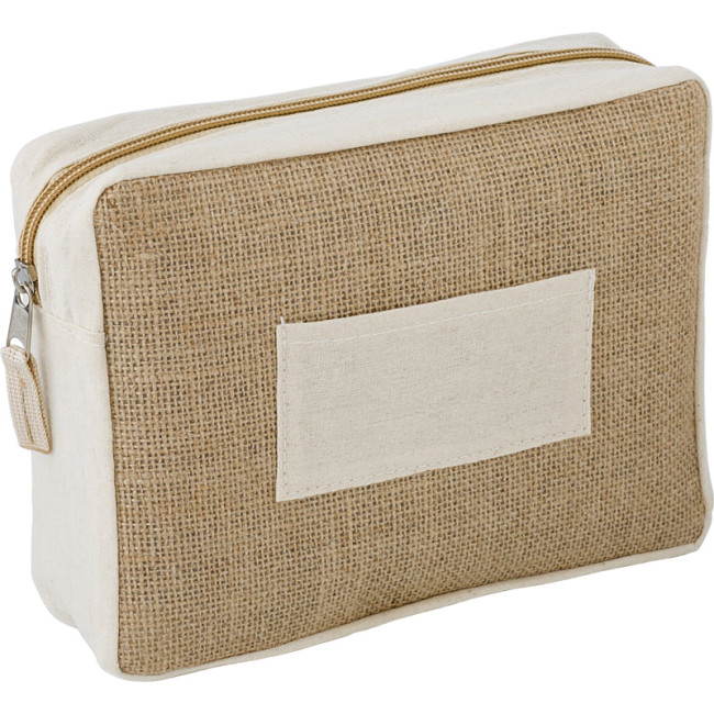 Custom Printed Jute Toiletry Bag - Image 2