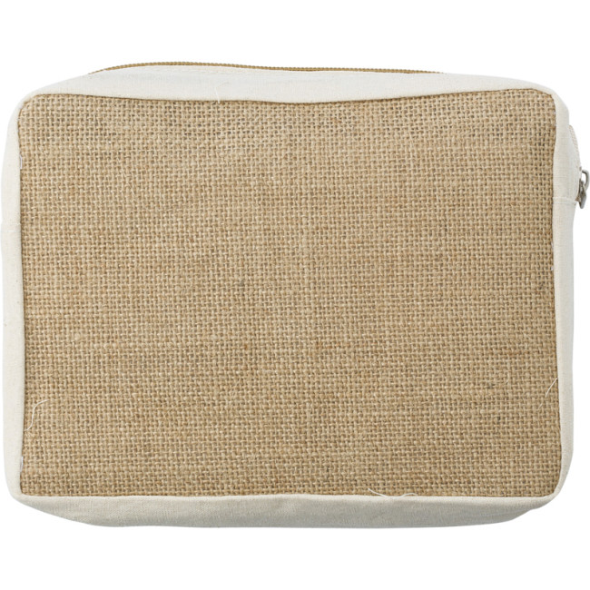 Custom Printed Jute Toiletry Bag - Image 1