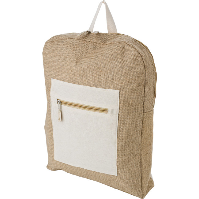 Custom Printed Jute Backpack - Image 1