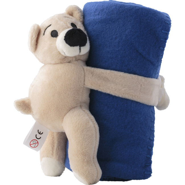 Custom Printed Plush Bear With Fleece Blanket - Image 1