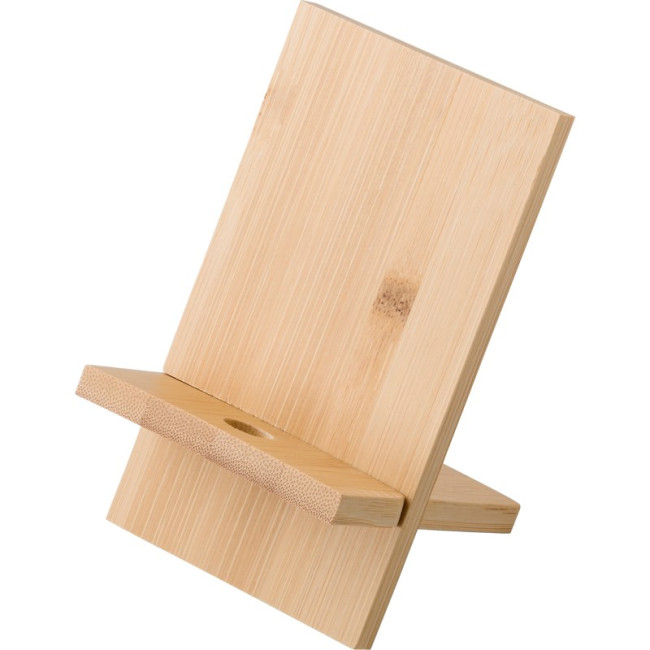 Branded Farrah Bamboo Phone Stand - Image 1