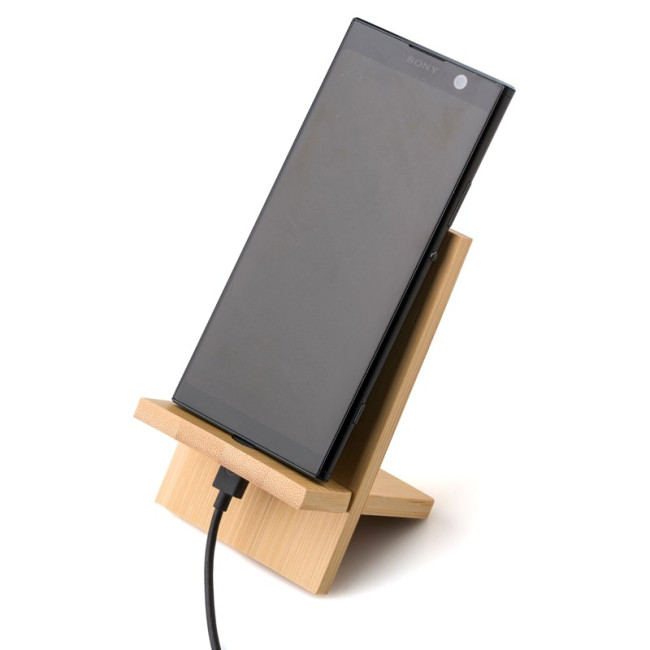 Branded Farrah Bamboo Phone Stand - Image 2