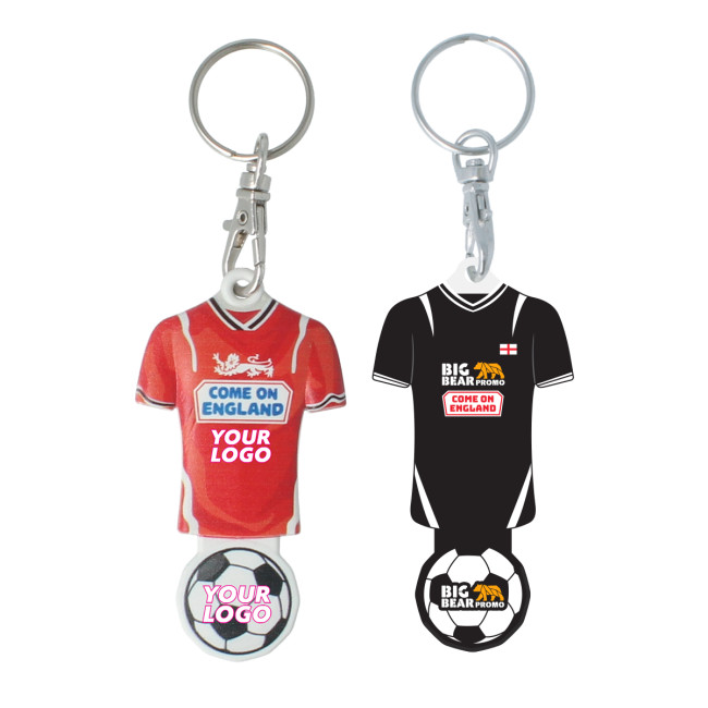 Custom Printed Shirt Shaped Trolley Stick Keyring - Image 1