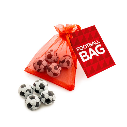 Custom Printed Organaza Bag Chocolate Footballs