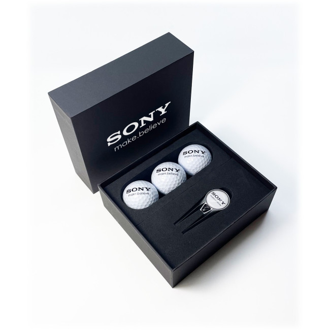 Custom Printed Geo 3 Ball Golf Mini Presentation Box