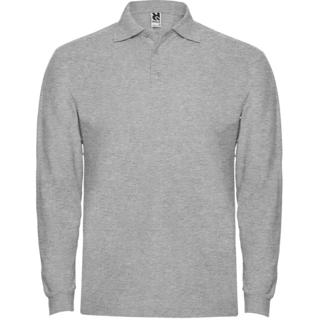 Custom Printed Estrella Long Sleeve Men's Polo - Image 1