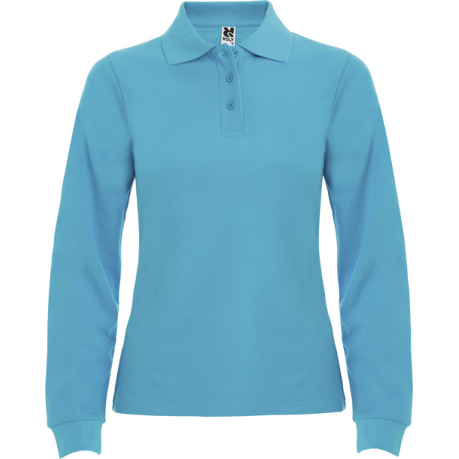 Custom Printed Estrella Long Sleeve Women's Polo - Image 7