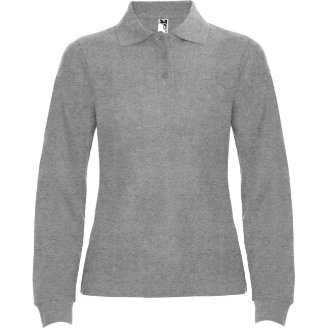 Custom Printed Estrella Long Sleeve Women's Polo - Image 2