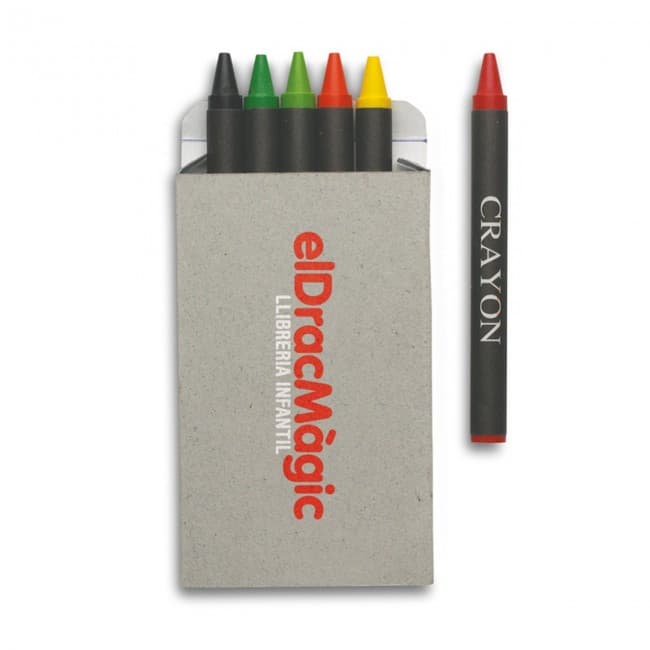 Custom Printed Carton Of 6 Wax Crayons - Image 1